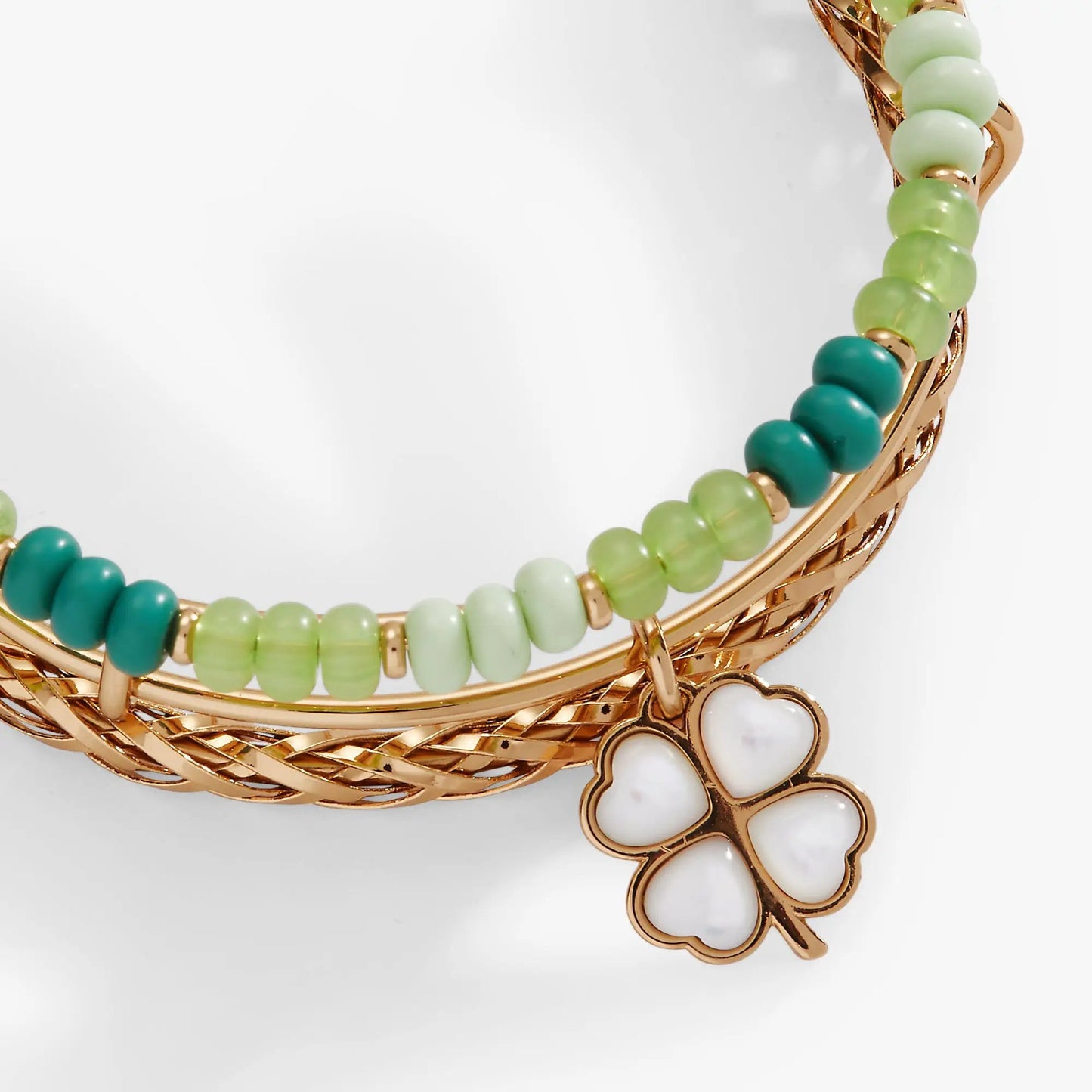 Lucky Four Leaf Clover Set of Three Bangles