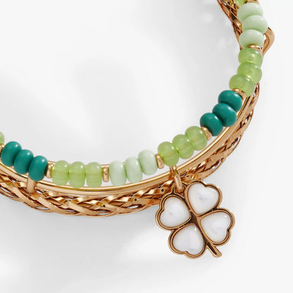Lucky Four Leaf Clover Set of Three Bangles