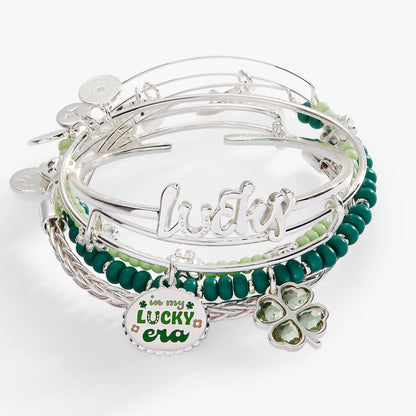 Lucky Four-Leaf Clover Bangle Set of Five