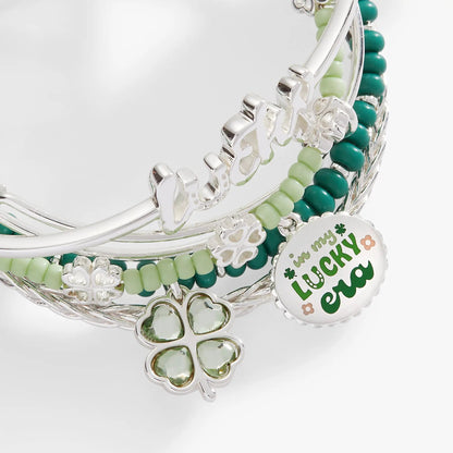 Lucky Four-Leaf Clover Bangle Set of Five