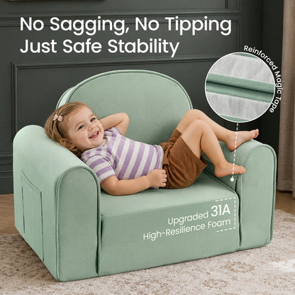 Tiny Land GentleSnug Kids Sofa Chair mint green fabric kid-sized play chair by Tiny Land INC on Tampa Home & Garden Store