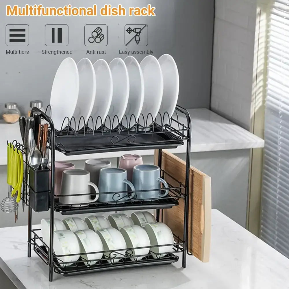 3 Tier Kitchen Drying Rack and Drain Board