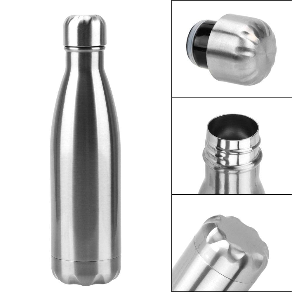 Stainless steel water bottle Stevvex 500ml with double-wall insulation and screw cap on Tampa Home & Garden Store