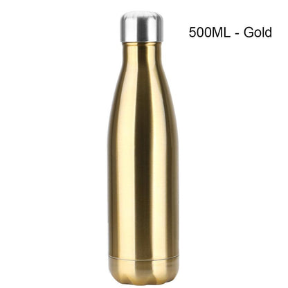 Stainless steel water bottle 500ml gold Stevvex double-wall insulated on Tampa Home & Garden Store