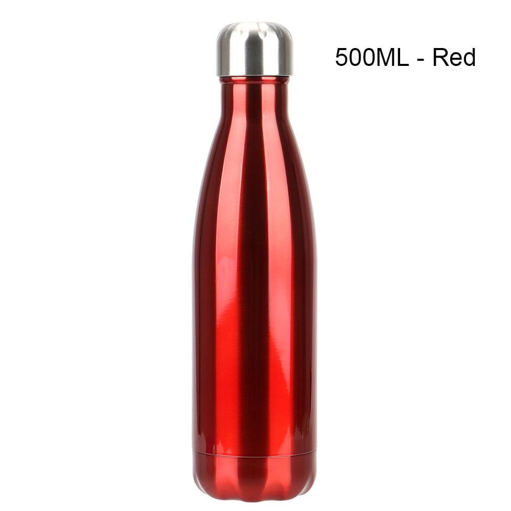 Stainless steel water bottle Stevvex, 500ml red, double-wall insulated on Tampa Home & Garden Store