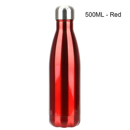 Stainless steel water bottle Stevvex, 500ml red, double-wall insulated on Tampa Home & Garden Store