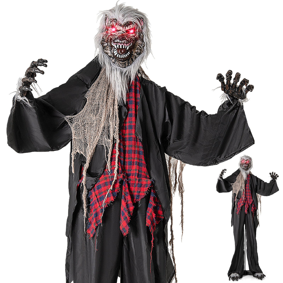 8.2 ft standing animatronic werewolf with howling sounds, red glowing eyes DirectDeals on Tampa Home & Garden Store