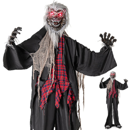 8.2 ft standing animatronic werewolf with howling sounds, red glowing eyes DirectDeals on Tampa Home & Garden Store