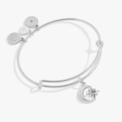 Moon and Star Charm Bangle for Light and Hope