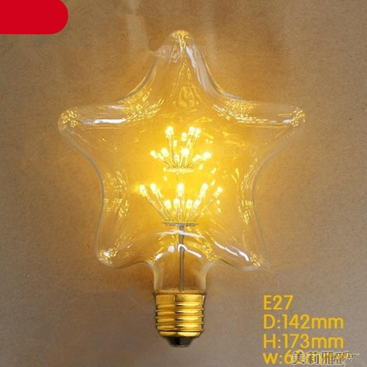 Star-shaped LED Edison bulb with warm glow, clear glass star, E27 base, Stevvex ST50DE3541CSX on Tampa Home & Garden Store