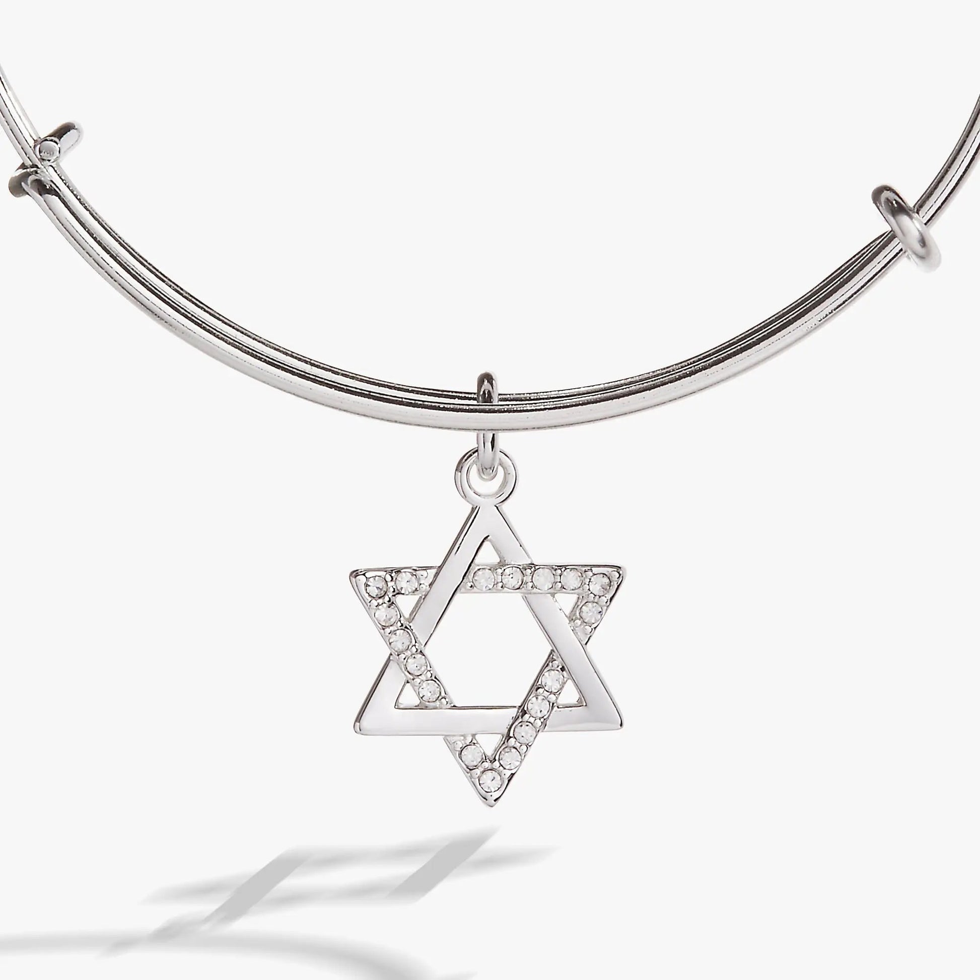 Star of David Bangle bracelet by ALEX AND ANI, silver-tone with crystal triangles on Tampa Home & Garden Store