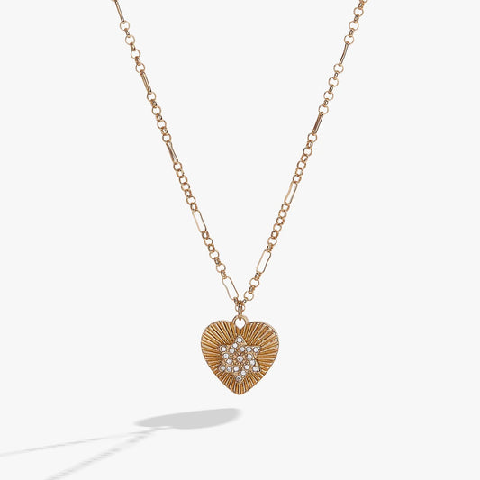 Faith and Family Star of David pendant necklace gold-tone with crystal Star on a linked chain on Tampa Home & Garden Store