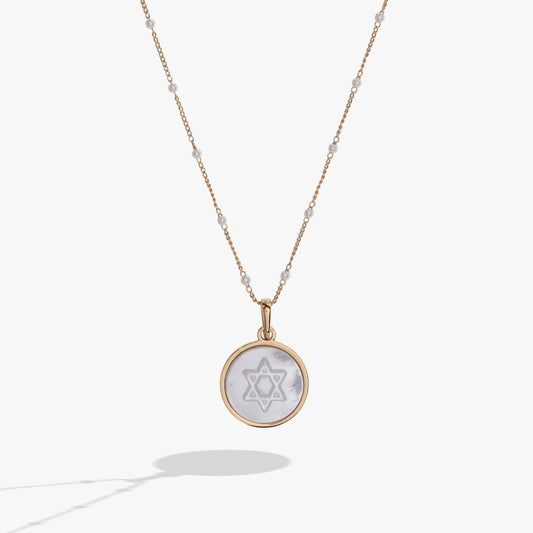ALEX AND ANI Divine Guides Star of David pendant necklace with round pendant on Tampa Home & Garden Store