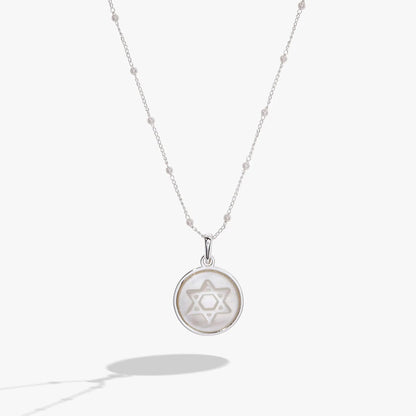 Divine Guides Star of David Necklace by Alex and Ani, silver chain with pearl accents on Tampa Home & Garden Store