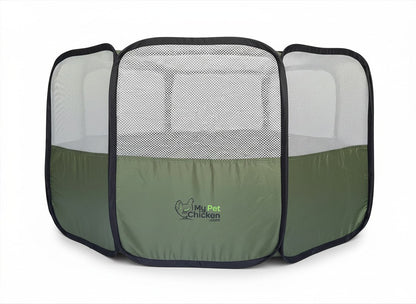 Hen Pen Starter Pop-Up Chick Brooder by My Pet Chicken, green base panels with mesh sides on Tampa Home & Garden Store