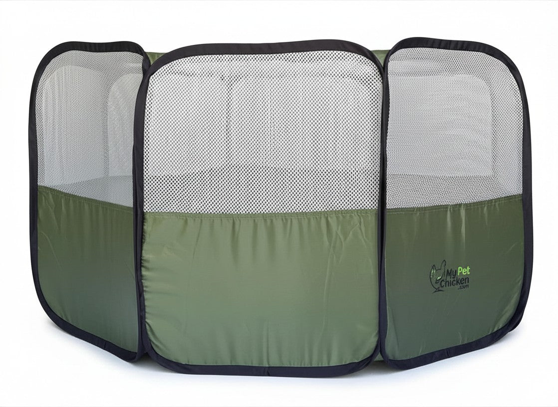 Hen Pen Starter Pop-Up Chick Brooder with olive panels and mesh sides My Pet Chicken on Tampa Home & Garden Store
