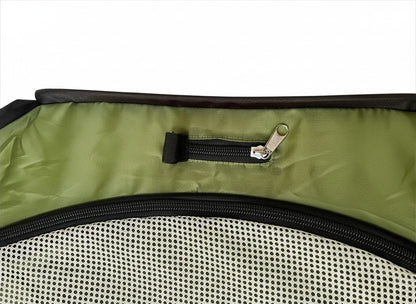 Hen Pen Starter Pop-Up Chick Brooder in green fabric with black zipper and gray mesh panel on Tampa Home & Garden Store