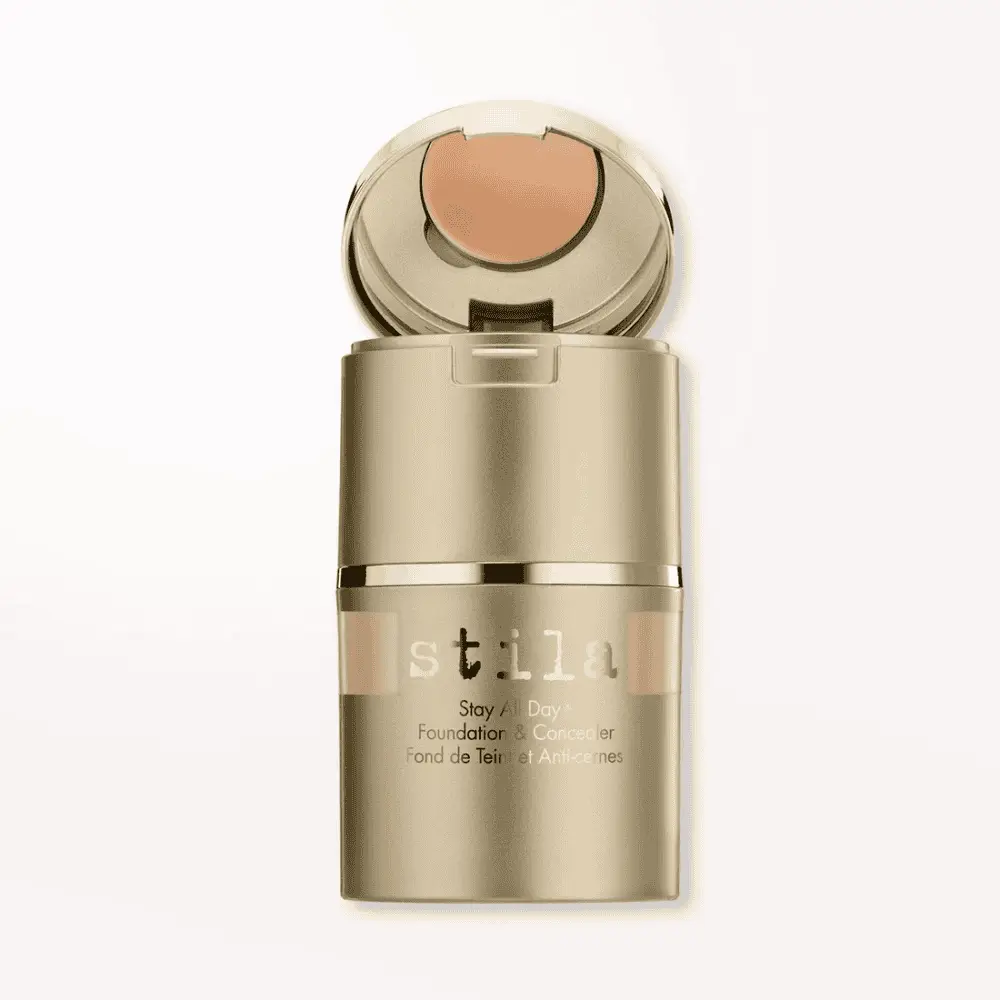 Stila Stay All Day Foundation & Concealer bottle in gold with beige foundation visible on Tampa Home & Garden Store