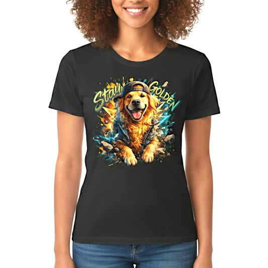 Stay Golden Retriever Graphic Cotton Shirt