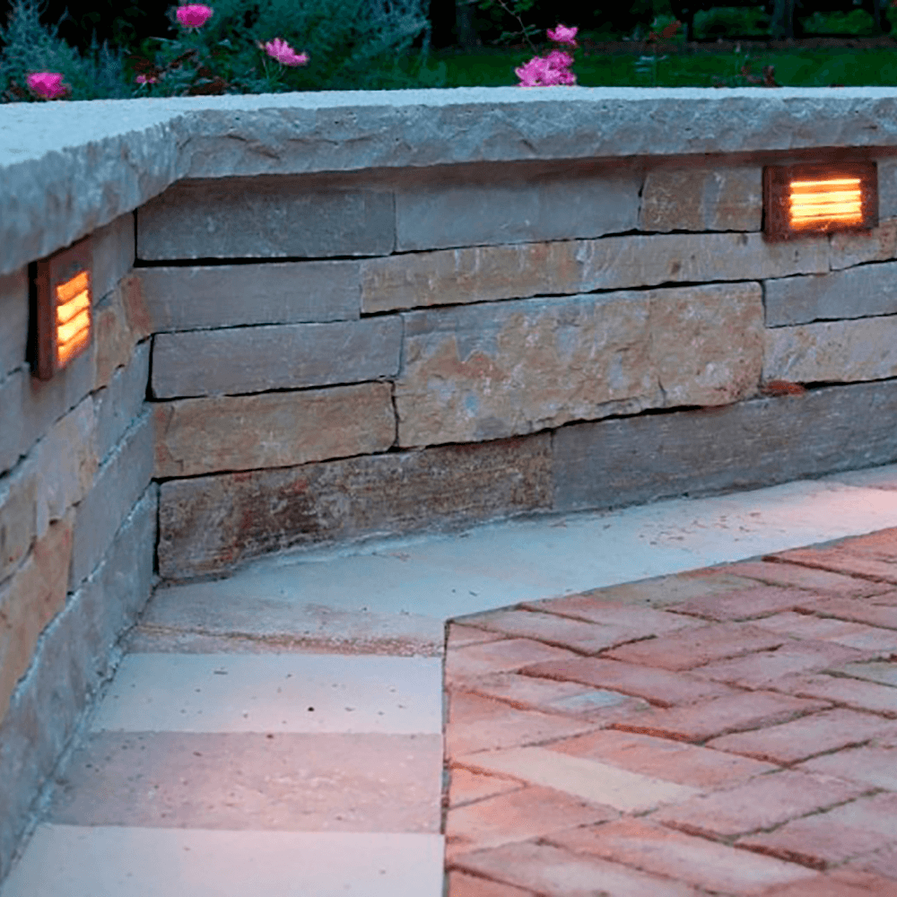 STB02 - Luces LED de ladrillo horizontales impermeables con rejilla de ventilación para iluminación de bordes de escalones