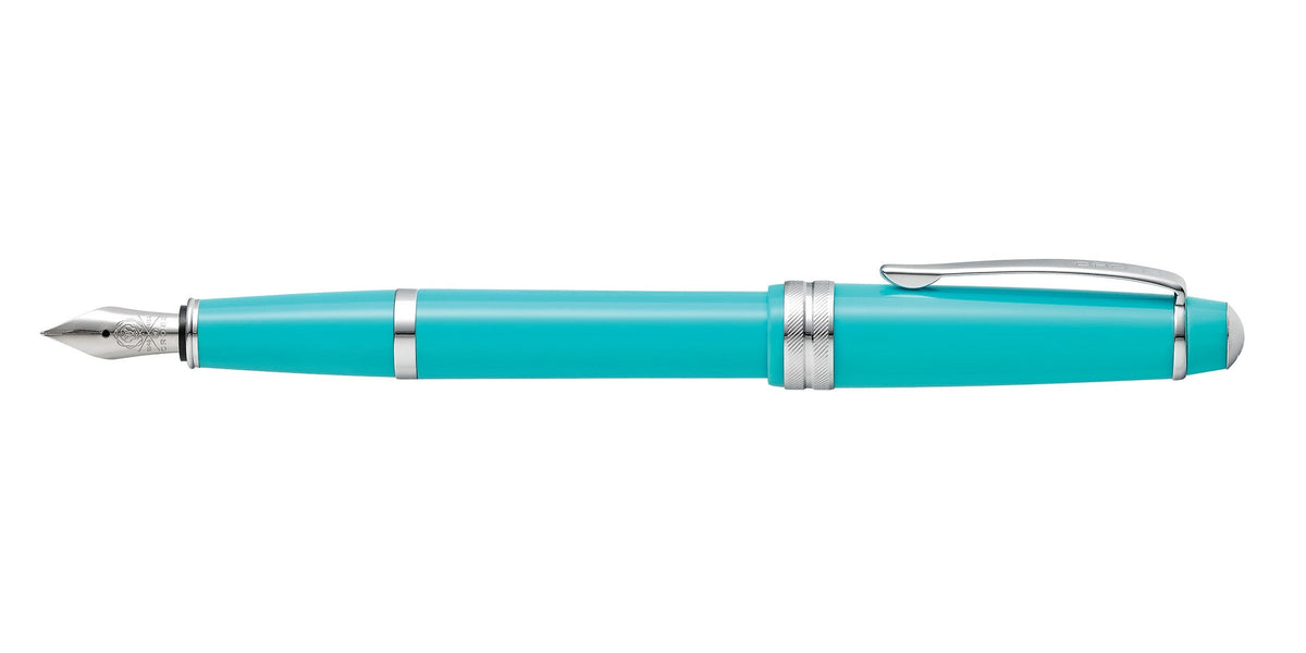 Bailey Light teal resin fountain pen with chrome trim and extra-fine nib by A.T. Cross on Tampa Home & Garden Store