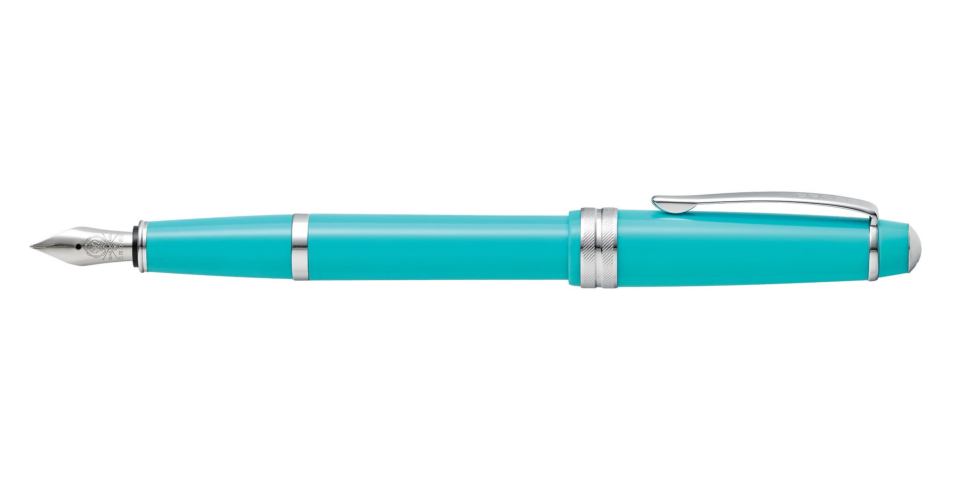 Bailey Light teal resin fountain pen with chrome trim and extra-fine nib by A.T. Cross on Tampa Home & Garden Store