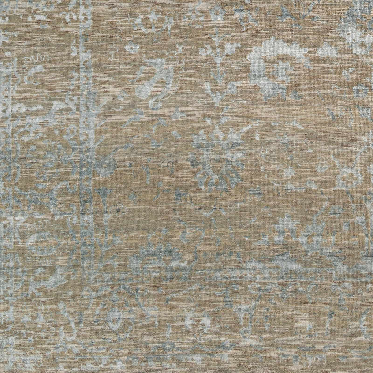Beige Akos Area Rug with distressed blue-gray floral motif, Boutique Rugs on Tampa Home & Garden Store
