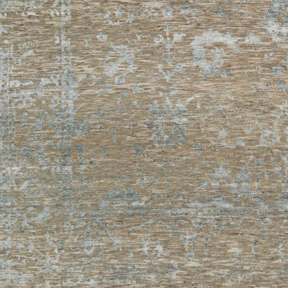 Beige Akos Area Rug with distressed blue-gray floral motif, Boutique Rugs on Tampa Home & Garden Store