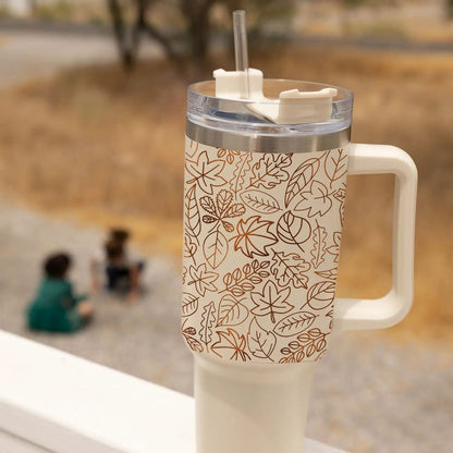 Timeless Fall 40oz Tumbler Cozy Leaf Design