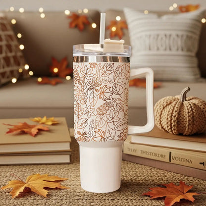 Timeless Fall 40oz Tumbler Cozy Leaf Design