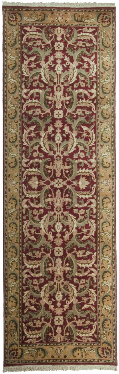Steuben Premium Wool Area Rug runner burgundy with ivory motifs tan border Boutique Rugs on Tampa Home & Garden Store