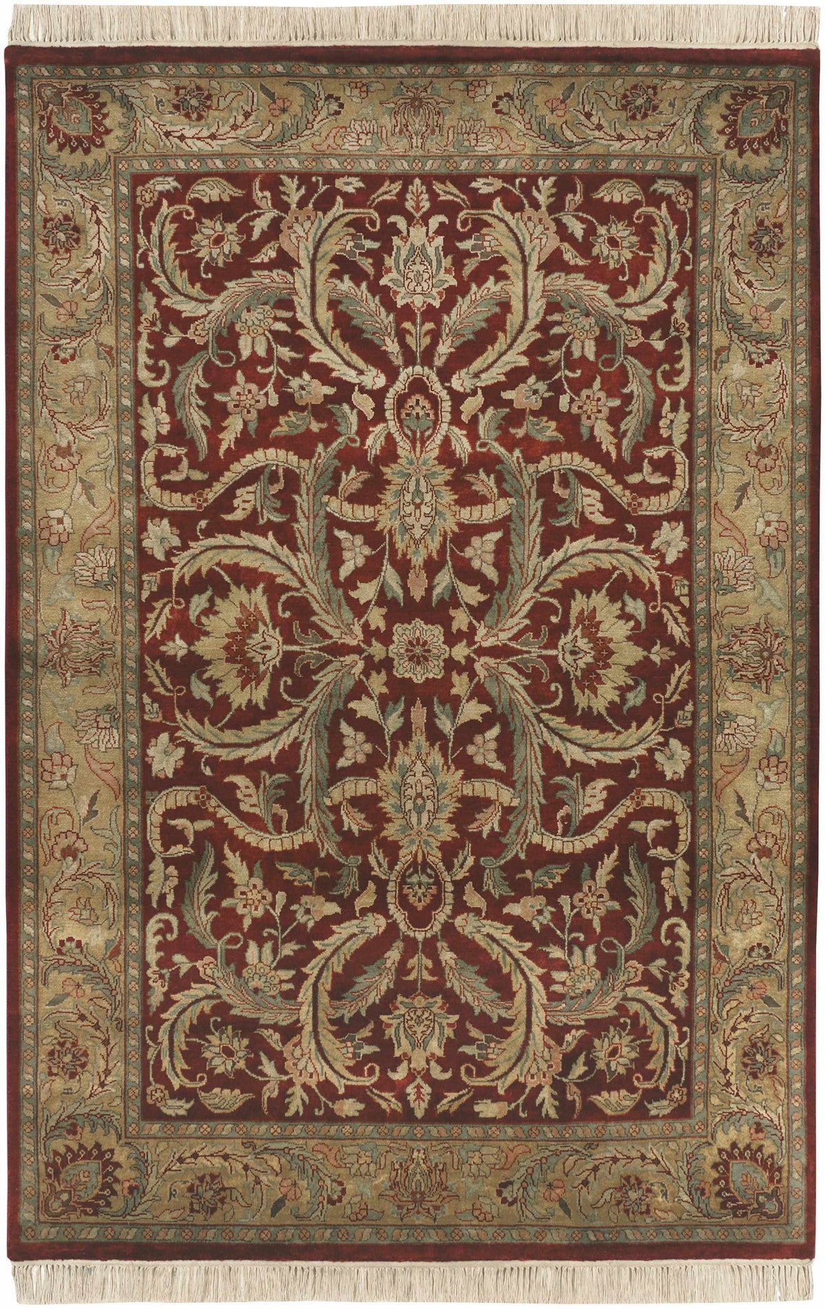 Steuben Premium Wool Area Carpet rug burgundy field with beige border by Boutique Rugs on Tampa Home & Garden Store