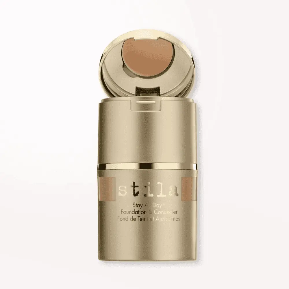Stila Stay All Day Foundation & Concealer bottle in gold with open cap design on Tampa Home & Garden Store