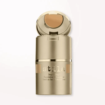 Stila Stay All Day Foundation & Concealer gold bottle with beige concealer pan open cap on Tampa Home & Garden Store