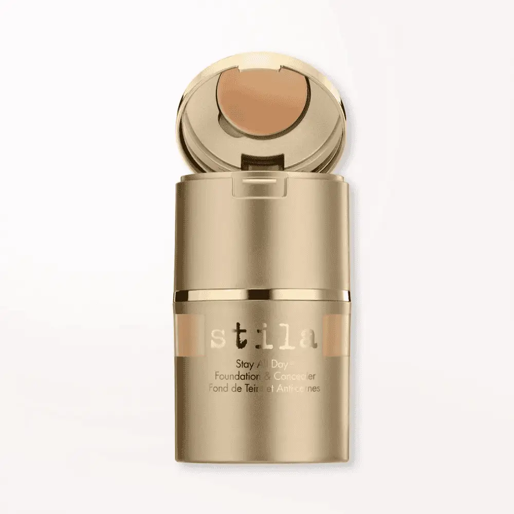 Stila Stay All Day Foundation & Concealer compact in a gold-tone case, beige shade by Nava Beauty on Tampa Home & Garden Store