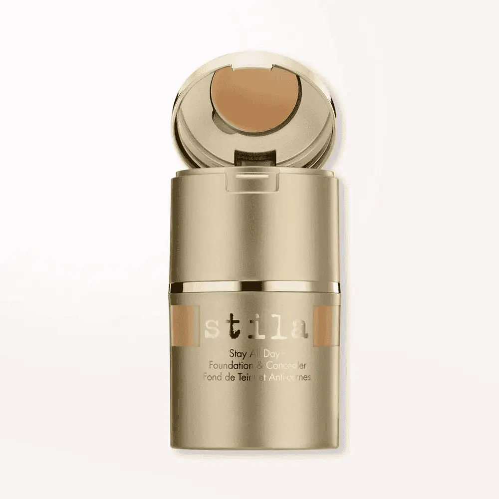 Stila Stay All Day Foundation & Concealer compact in gold with beige foundation disc on Tampa Home & Garden Store