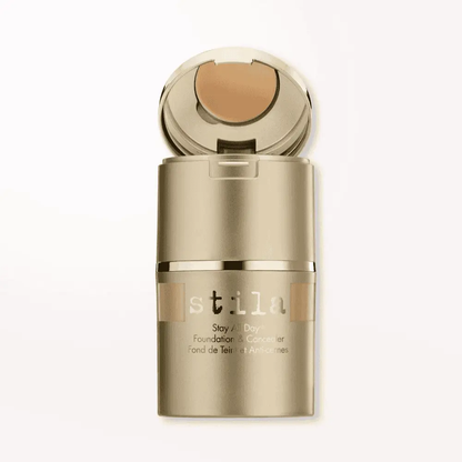 Stila Stay All Day Foundation & Concealer bottle in gold with open round cap on Tampa Home & Garden Store