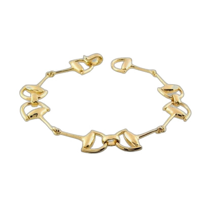 Equestrian Stirrup Charm and Slim Bar Bracelet