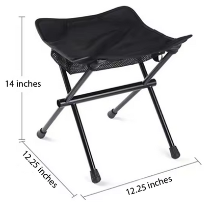 Foldable camping stool River Country Gear, black seat, metal frame on Tampa Home & Garden Store