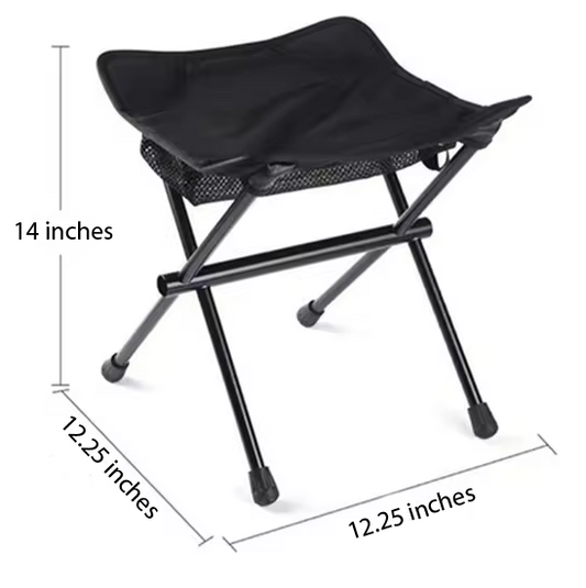 Foldable camping stool River Country Gear, black seat, metal frame on Tampa Home & Garden Store