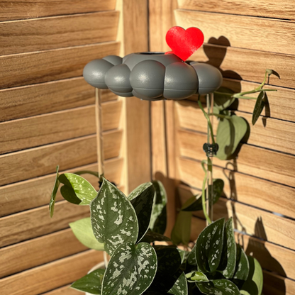 Llavero con Nube de Lluvia Tormentosa y Corazón Rojo