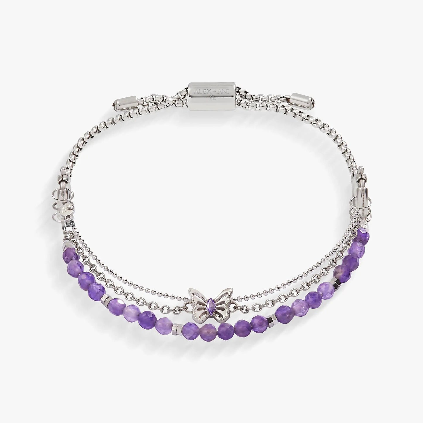 Butterfly Stranded Bracelet Set with Amethyst