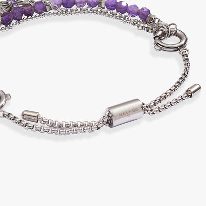 Butterfly Stranded Bracelet Set with Amethyst