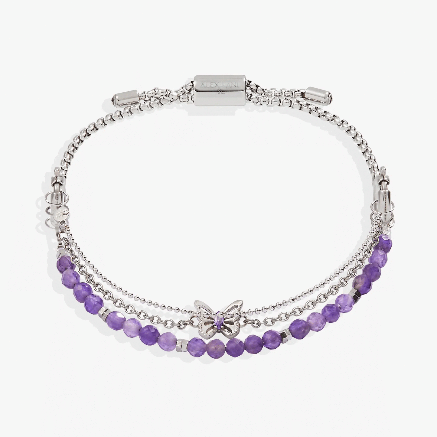Butterfly Stranded Bracelet Set with Amethyst