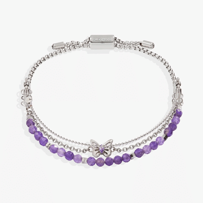 Butterfly Stranded Bracelet Set with Amethyst