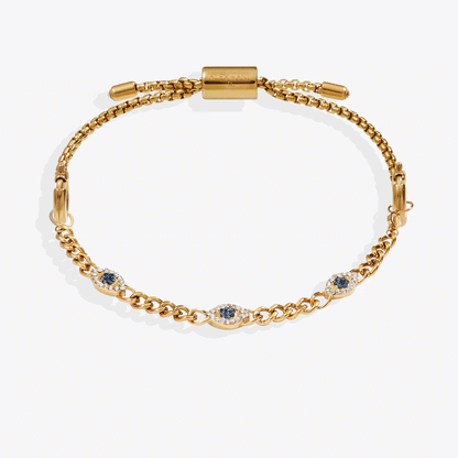 Evil Eye Stranded Bracelet Set and Crystal Beads