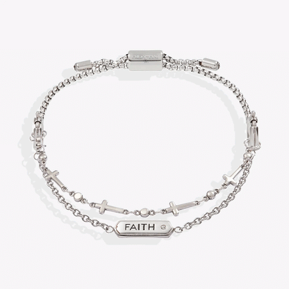Faith Stranded Bracelet Set with Cross Charms