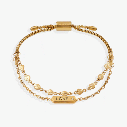 Love Stranded Bracelet Set With Heart Charms