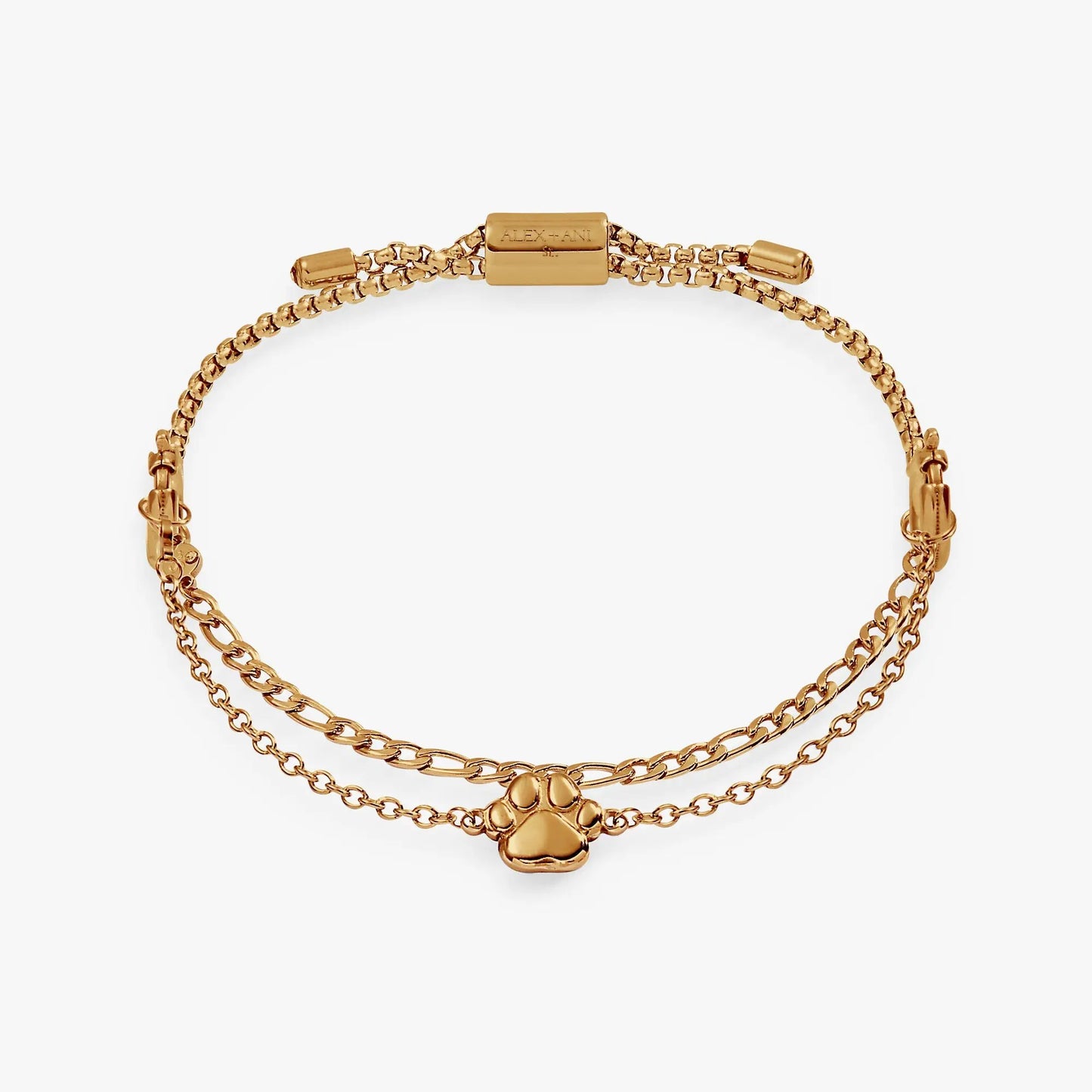 Gold-tone Paw Print Stranded Bracelet Set by ALEX AND ANI, set of two bracelets with paw charm on Tampa Home & Garden Store