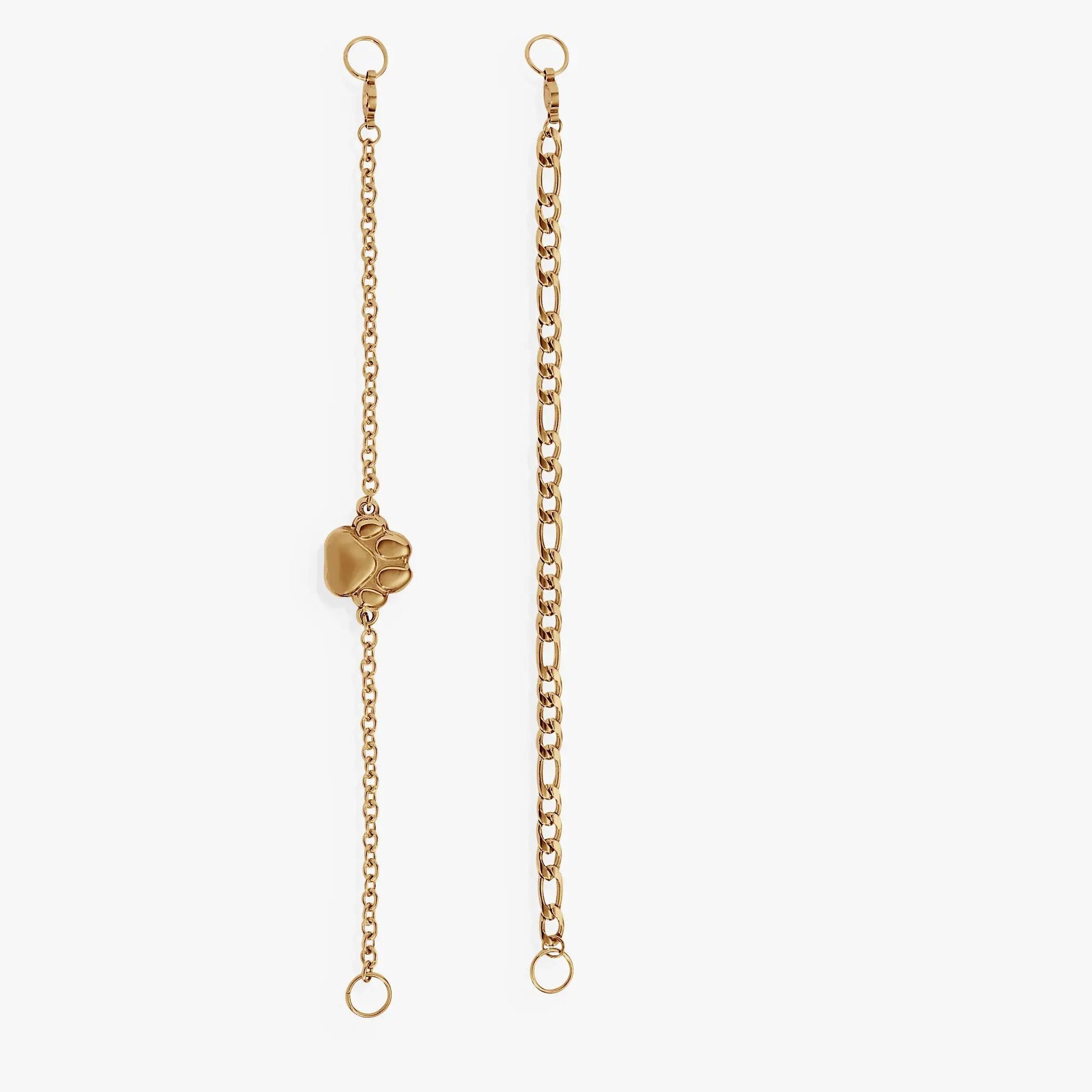 Paw Print Stranded Bracelet Set by Alex and Ani, two gold-tone chain bracelets with paw charm on Tampa Home & Garden Store